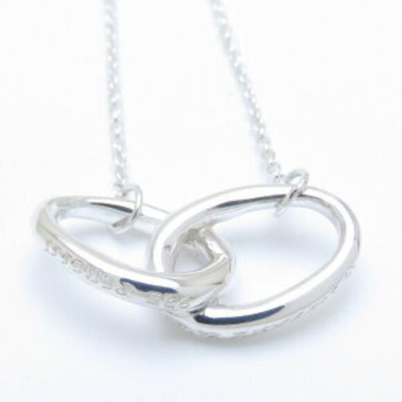 Tiffany Double Loop Necklace Silver Pendant - Picture 3 of 7